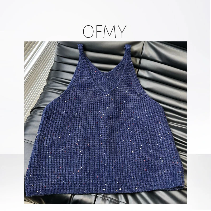 FY3001 亮片吊带高级感气质网红时尚百搭外穿宽松韩版秋冬潮流