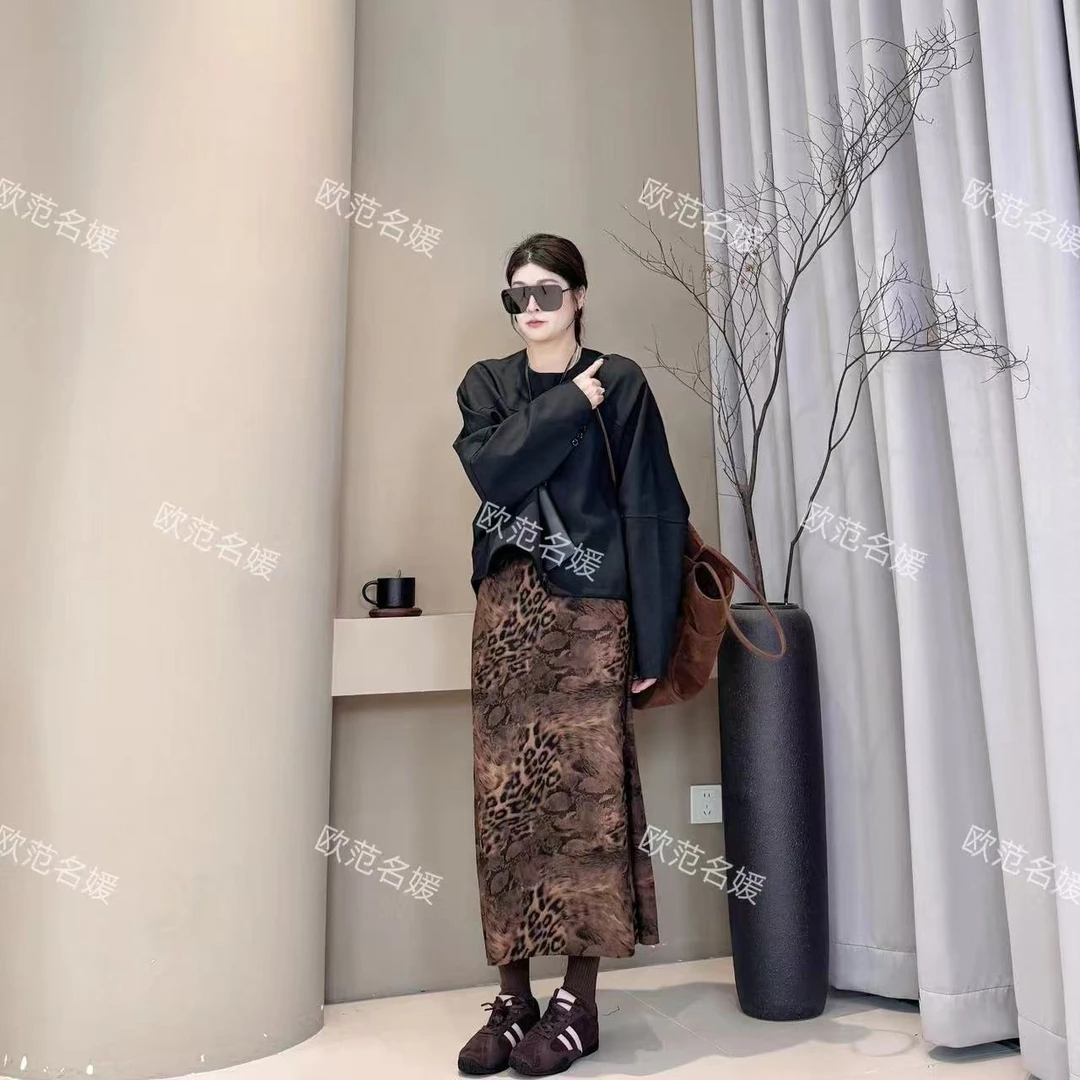 FY701•【极简】宽松简约时尚阔版休闲名媛网红气质圆领设计师上衣