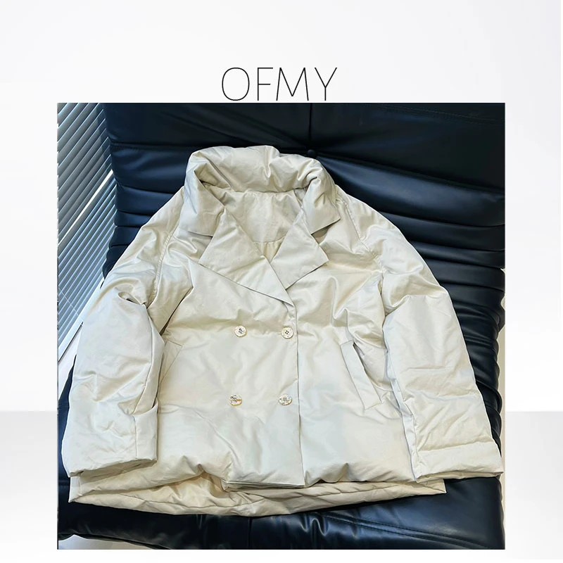 FY3053 双排扣短款时尚休闲百搭设计师冬季潮流保暖羽绒服