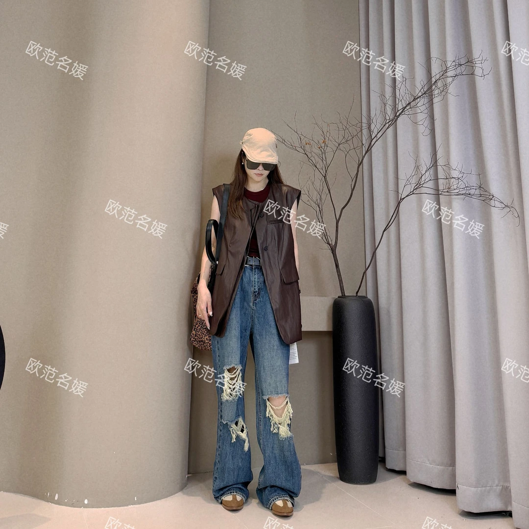 FY635•【欧美街头】时尚大牌调性网红休闲宽松名媛设计感洋气皮马甲