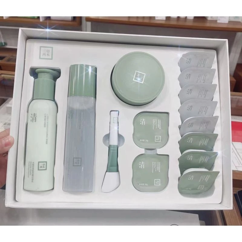 三草两木木梨花清肌净澈按摩霜泥娃娃瓷娃娃清洁套盒保湿新手可用
