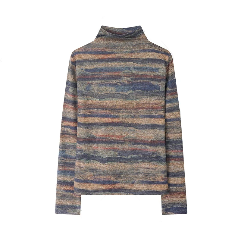 2024秋冬新款女装显瘦长袖打底半高领百搭休闲上衣打底女士