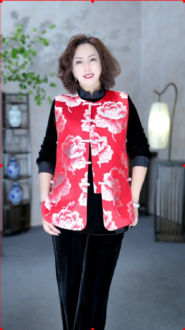 【MIAOCI】119拜年服秋冬时尚新中式民族风刺绣马夹