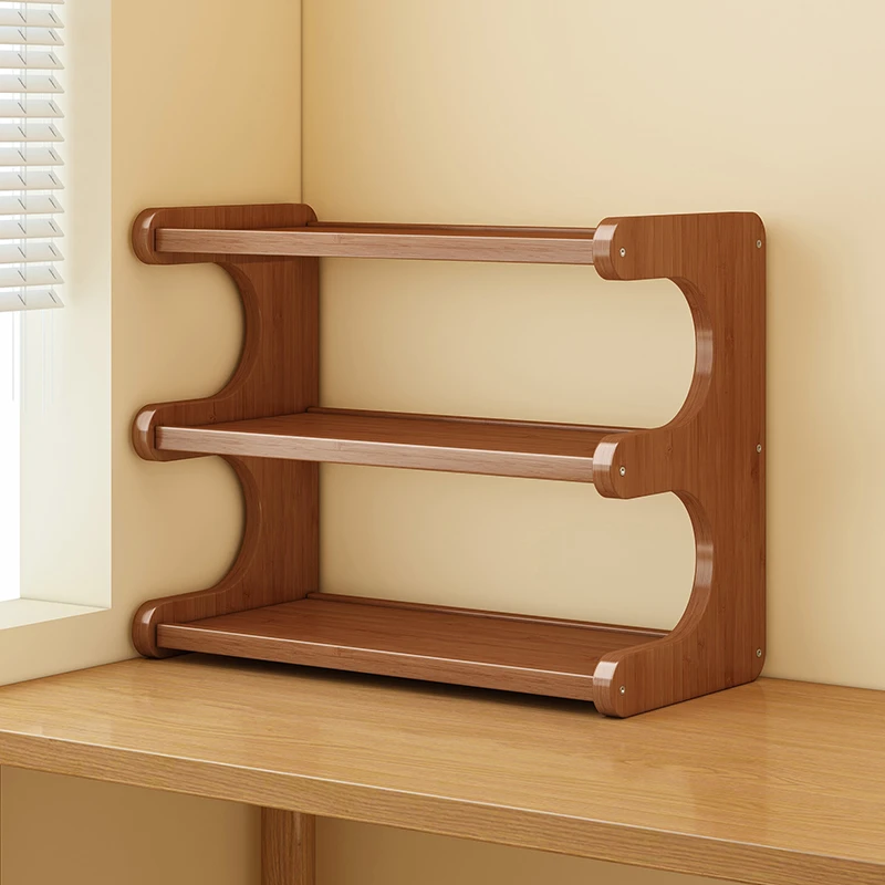 桌面杯子收纳置物架办公室桌上整理餐桌台面多层水杯小型摆放架子