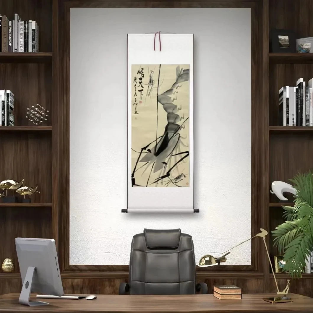 《顺天下》墨右轴 何江熊绘画作品 装裱客厅