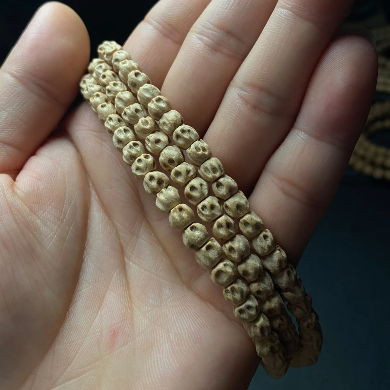 热振百香籽手串【刀疤】狂野微切深坑尸陀林满坑方块鬼脸108长串