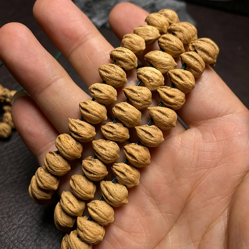 热振百香籽横打手串【鹰王】原桩双线小鸟嘴粉油皮108颗选柏香籽