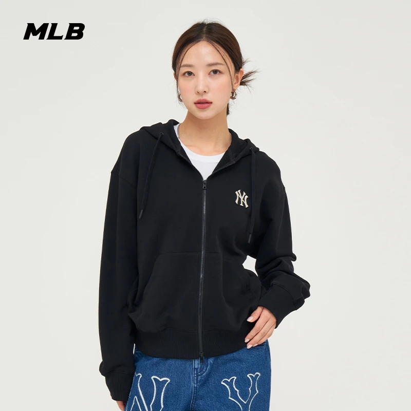 MLB官方 流光风经典刺绣小logo拉链连帽外套24秋季新款TRB01