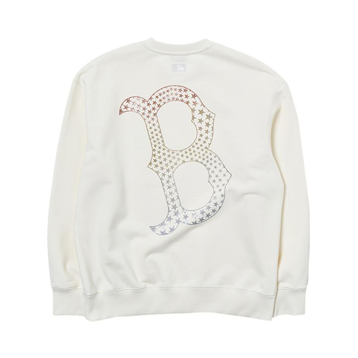 MLB官方男女情侣圆领纯色闪粉大logo时尚套头卫衣24秋季新款MTT01