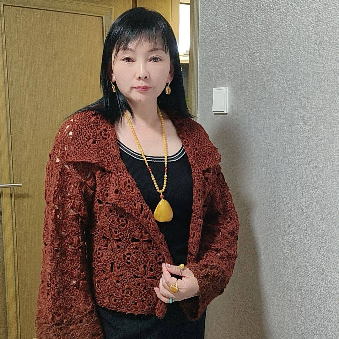铜钱花118西服领开衫