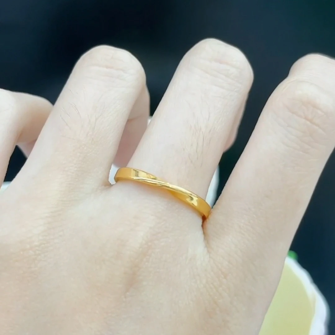 足金999爱无尽纽结戒指ins亮面气质精美素款 多样性发货