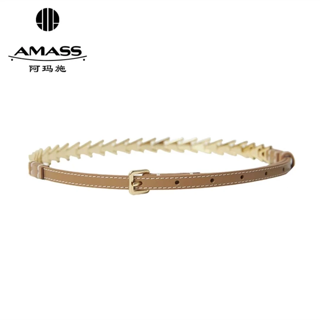 AMASS/阿玛施《玩转·调性》鱼骨皮革腰链时尚百搭ins风5900416