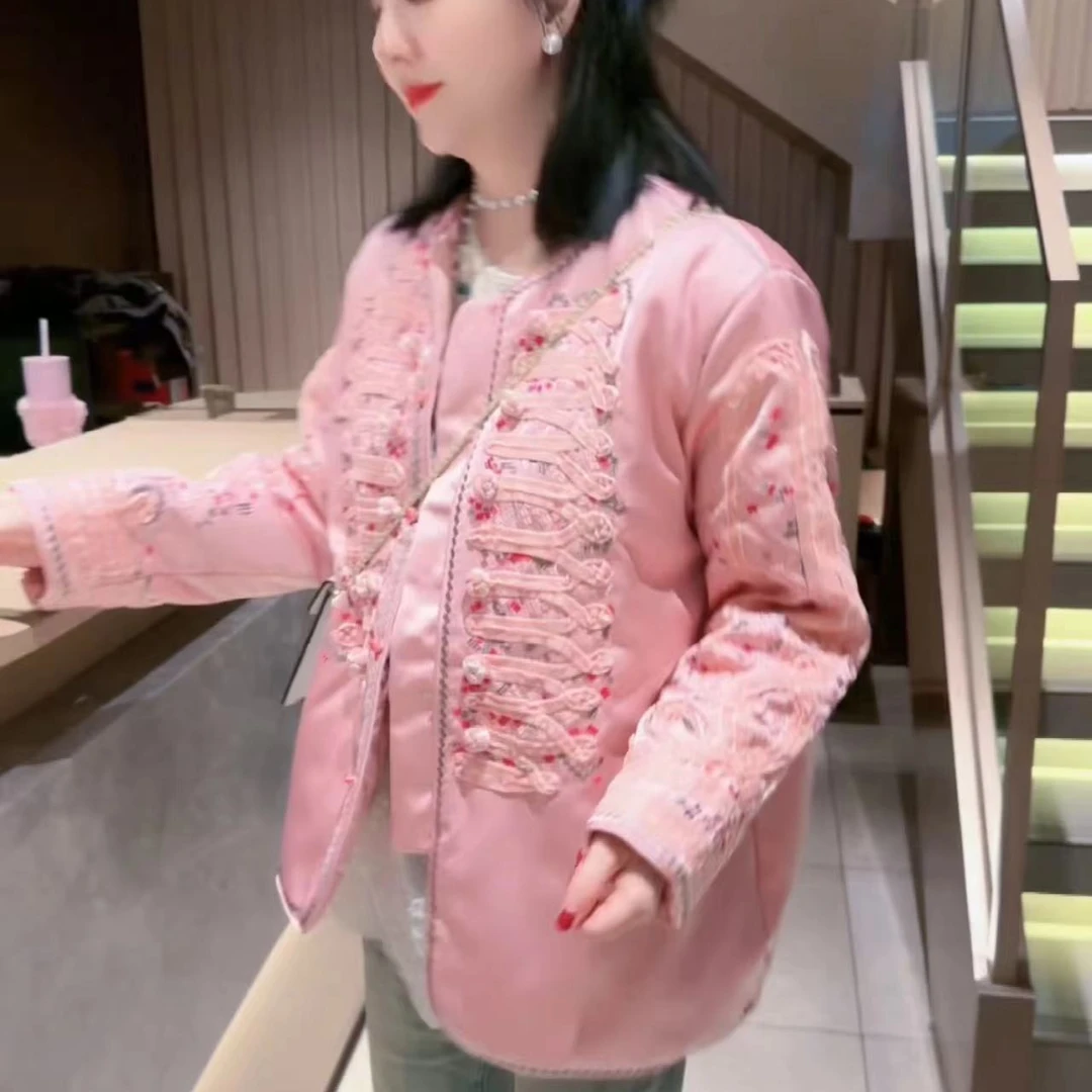 清货 重工刺绣复古雅思段面外套春季1674时尚潮流宽松百搭甜美
