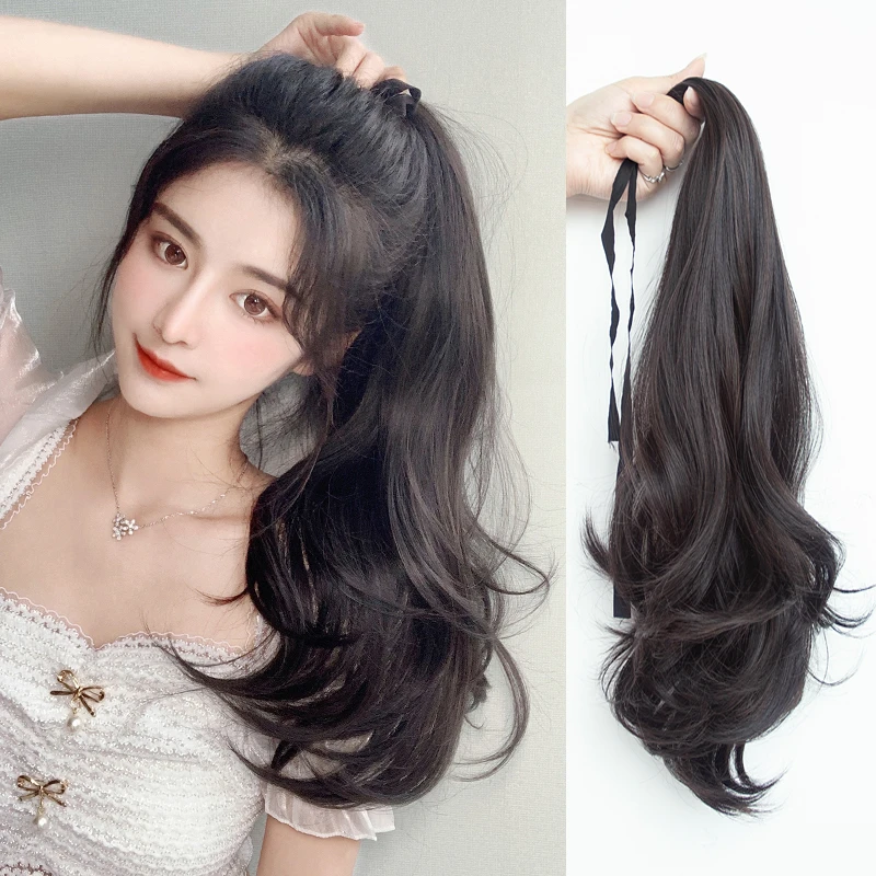 小苏妞绑带式卷发假马尾仿真发假发女网红假发片可扎高马尾假辫子