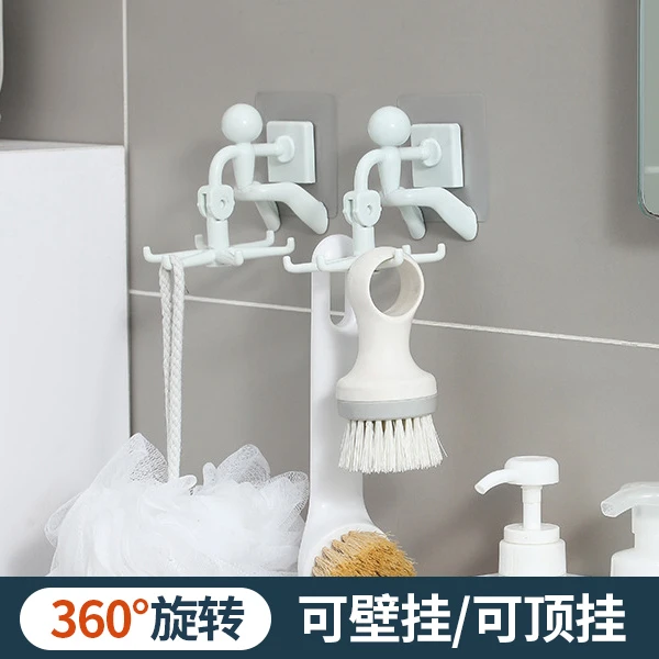 旋转挂钩置物架免打孔厨房浴室强力粘胶壁挂创意粘钩多功能挂钩