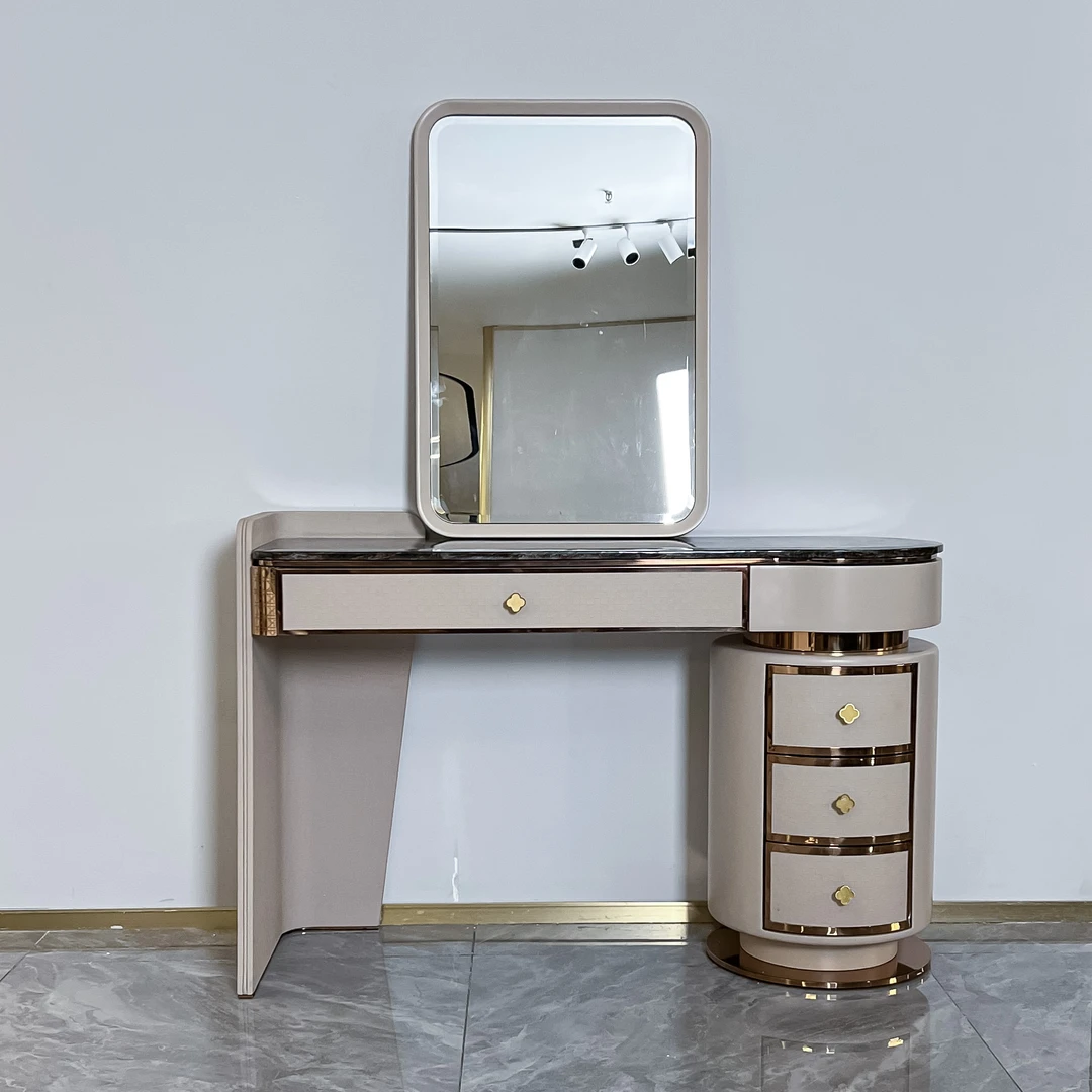 慕尼百兰意式轻奢梳妆台铂金钻奢石梳妆台品质奢华妆台主卧梳妆台