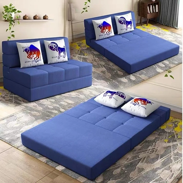 可折叠沙发床坐卧两用榻榻米海绵床垫小户型懒人床打地铺神器家用