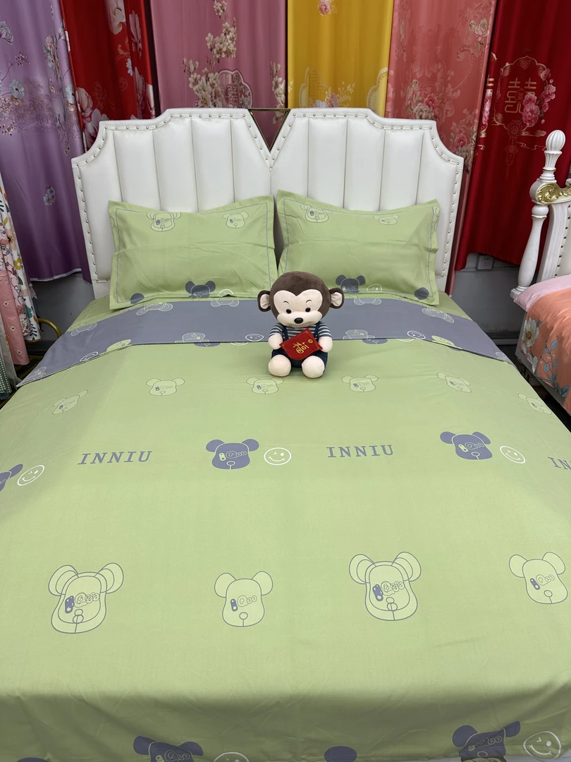 （暴力熊-绿-双人床单）尺寸2.5×2.3 ±5厘米