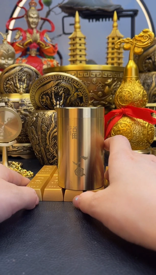 【闪购商品】黄铜福字小号茶叶罐