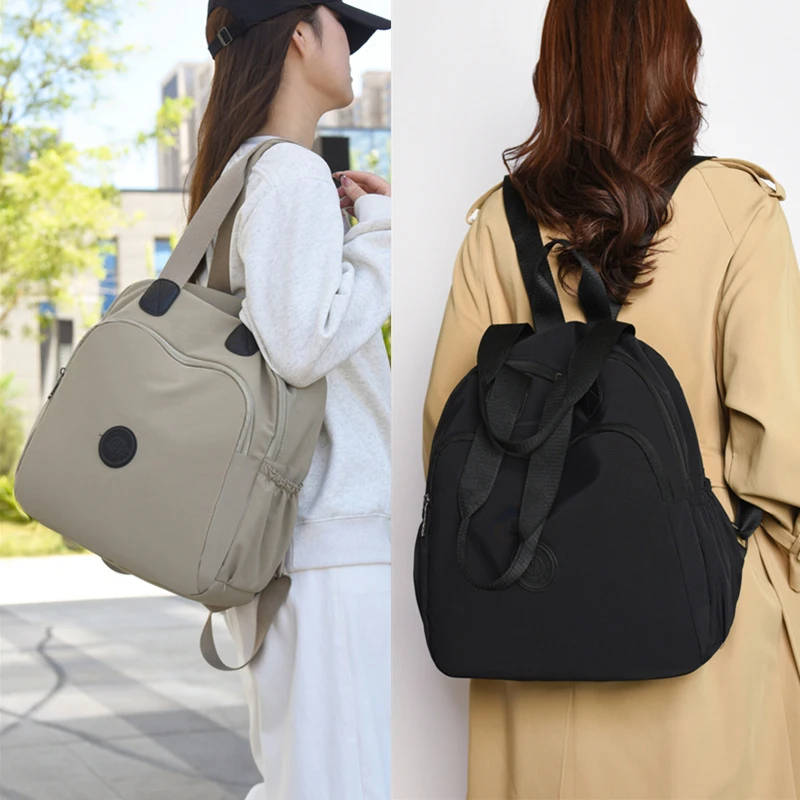 2024新款韩版时尚百搭休闲潮流轻便多功能双肩手提包2415黑色