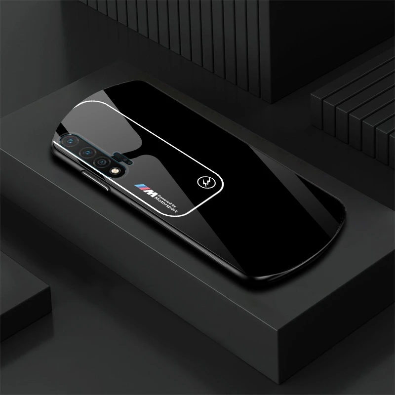适用于【华为Nova6】新款弧形玻璃渐变宝马简约软边商务手机壳