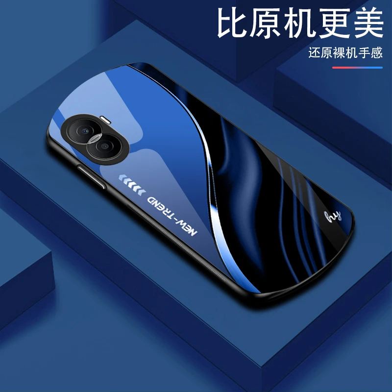 【弧形玻璃NEW渐变】荣耀X40i手机壳个性椭圆形硬壳时尚创意