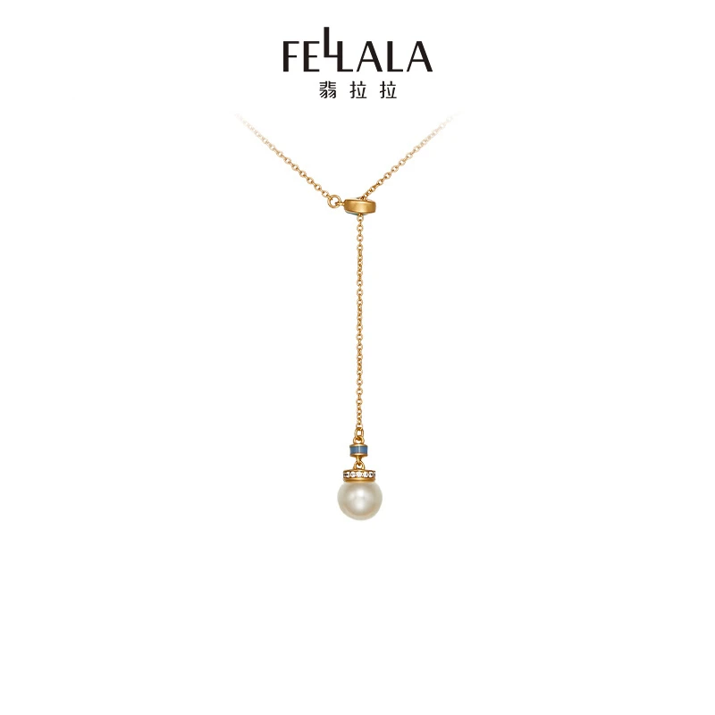 Fellala/翡拉拉「星球」系列复古项链时尚气质甜美清新珍珠项链