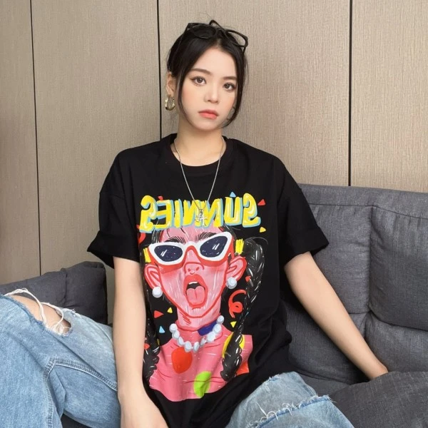 重磅纯棉时尚韩版半袖上衣大码2-300斤胖妹妹百搭夏季宽松短袖t恤