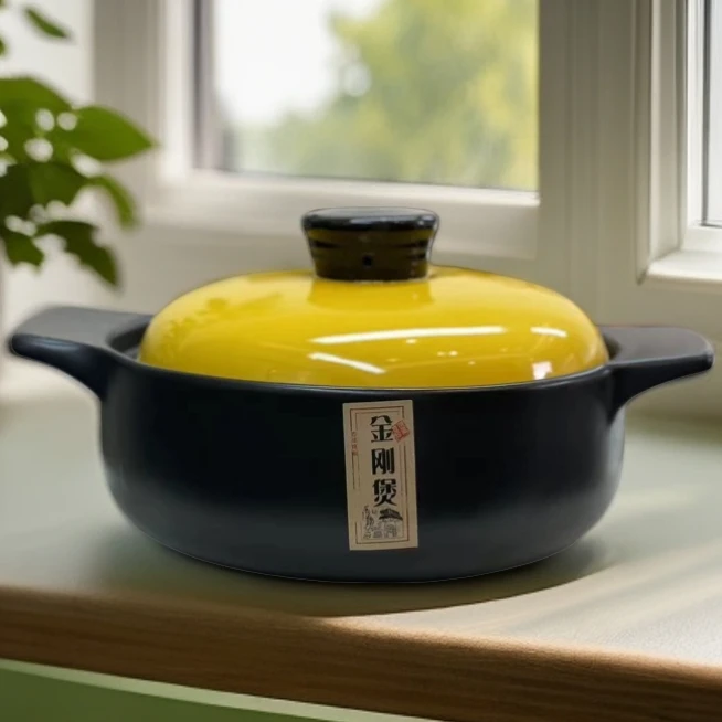 厨小亲2.5升平底砂锅干烧大容量啫啫煲煲仔锅炖锅炒菜砂锅陶瓷煲