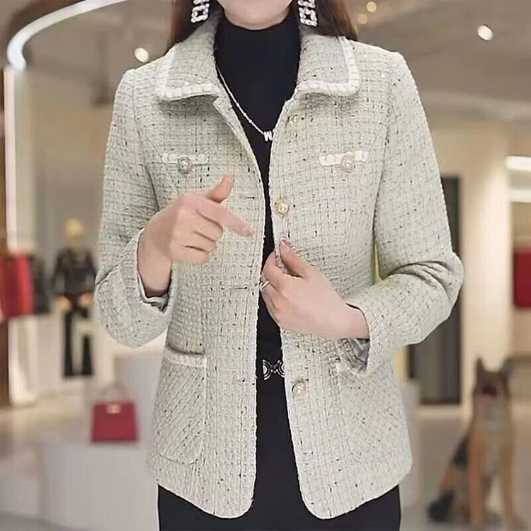 春季新款时尚妈妈装小香风外套网红款女春秋显瘦西装中年洋气上衣