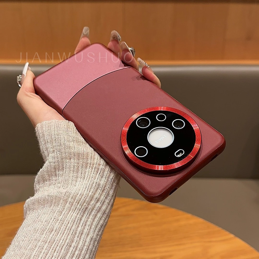 【高颜值素皮】适用华为mate60pro手机壳mate60拼接50镜头全包防摔i