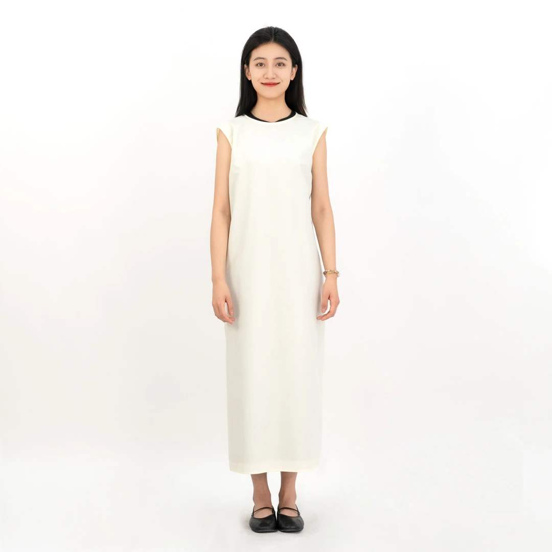 清/女装推荐 古斯塔米兰感落肩长裙