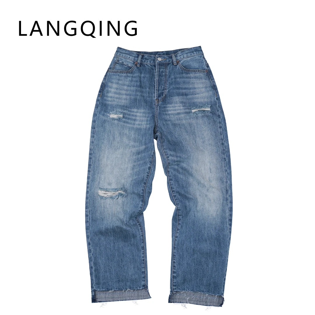 浪清/女装推荐 珊瑟百搭牛仔裤42697#