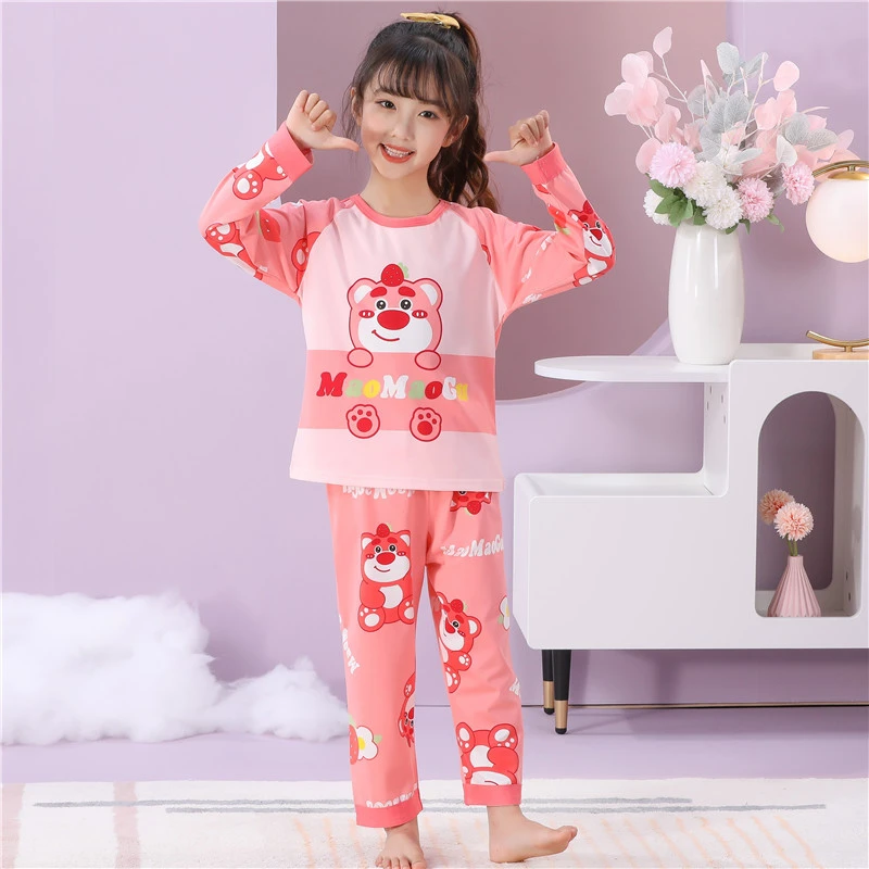 儿童睡衣夏季宝宝空调服套装洋气女童春秋可爱卡通女孩长袖家居服