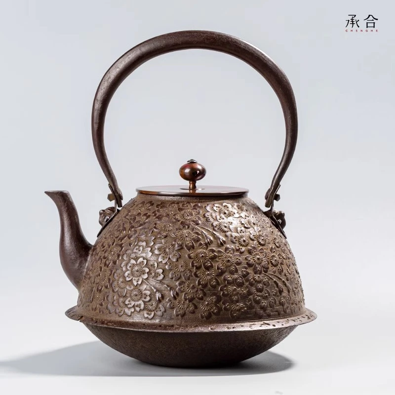 当代 佐藤胜久 铁壶之家 南部唐铜盖铁壶手工铸铁壶原装进口86812