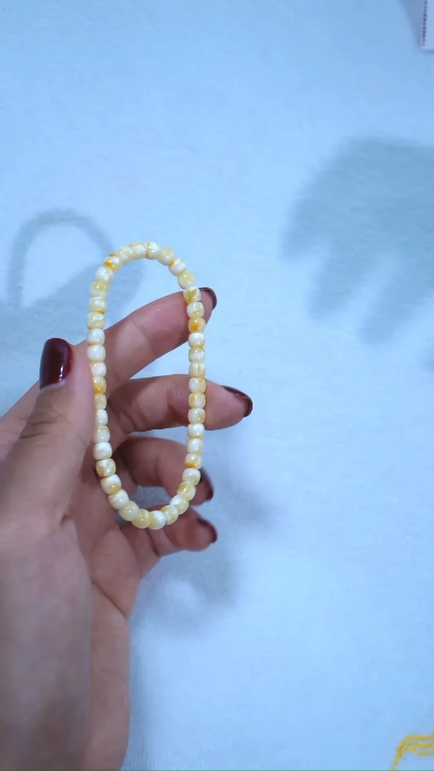 【闪购商品】蜜蜡手链未镶嵌5mm金瓷白妖花带沁色