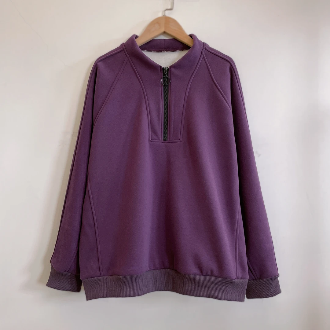 加绒加厚卫衣长袖时尚休闲半拉链百搭保暖2024秋冬新款YX104603