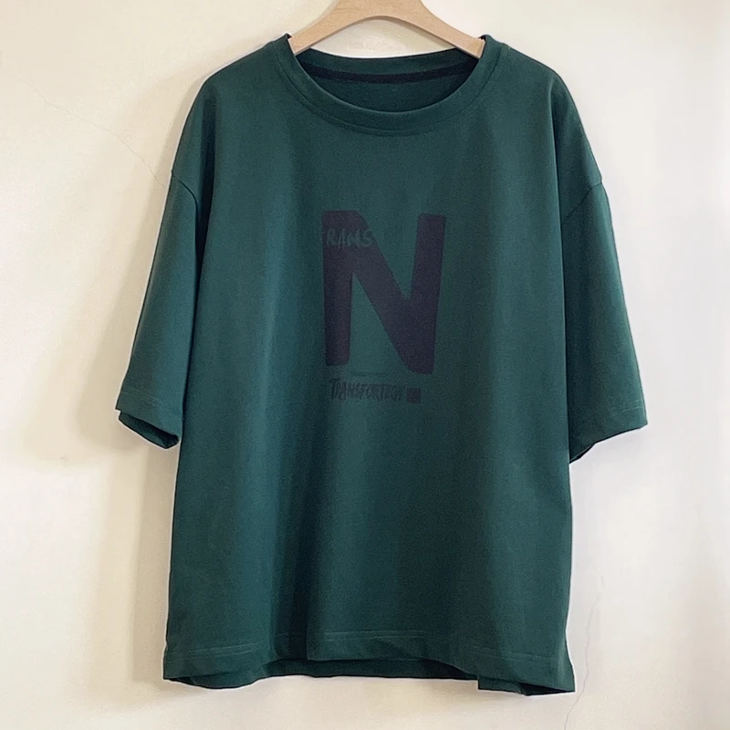 2024夏季新款时尚洋气宽松舒适百搭休闲简约圆领短袖T恤YX103810