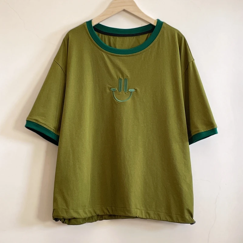 2024夏季新款时尚洋气休闲百搭宽松舒适简约显瘦短袖T恤YX103842