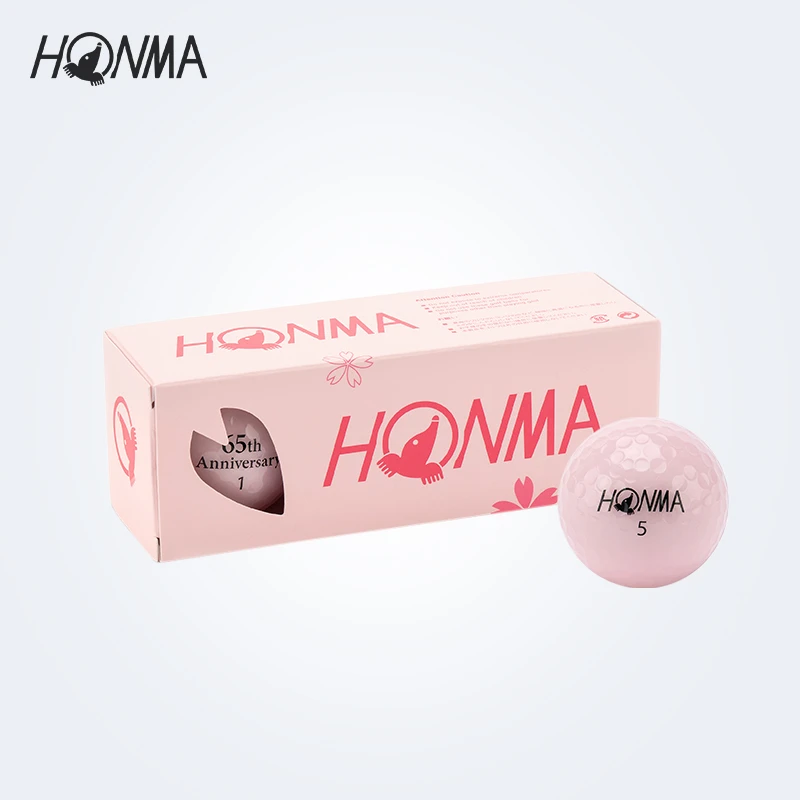 HONMA 65周年限定粉色樱花高尔夫球双层球高尔夫球用品下场练习球