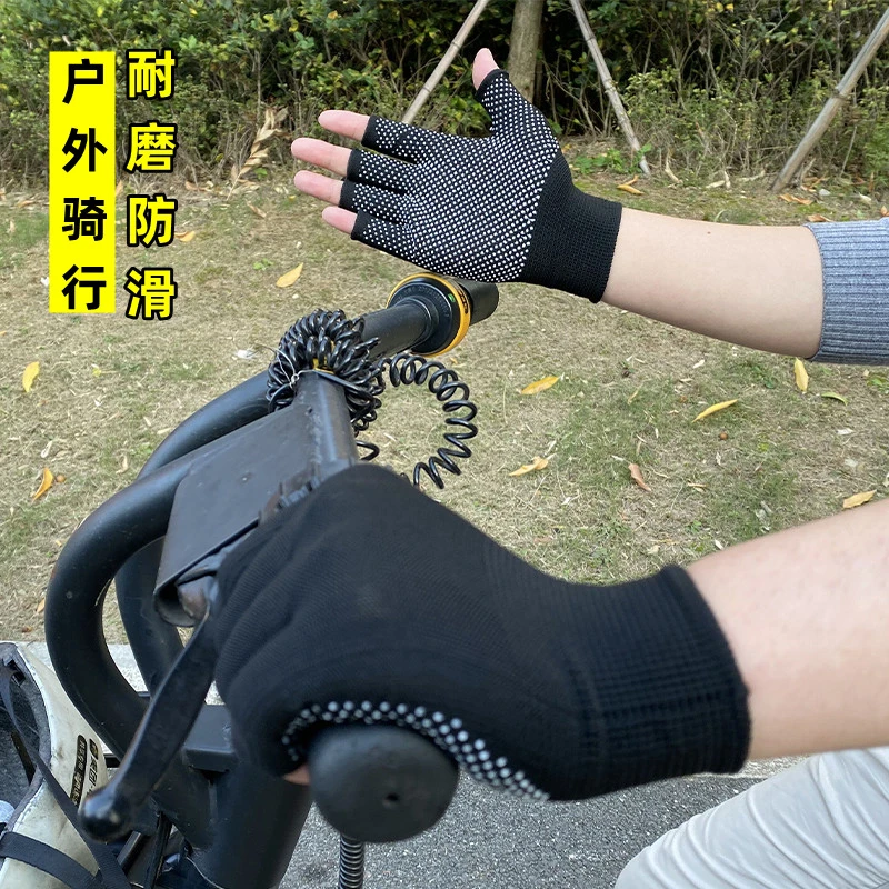钓鱼手套透气保暖露二五指防滑采摘垂钓耐磨干活秋冬