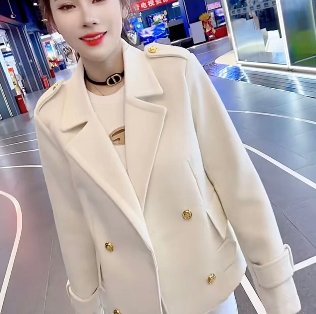 高档外套毛呢短外套2024春秋爆款西装洋气宽松休闲显瘦