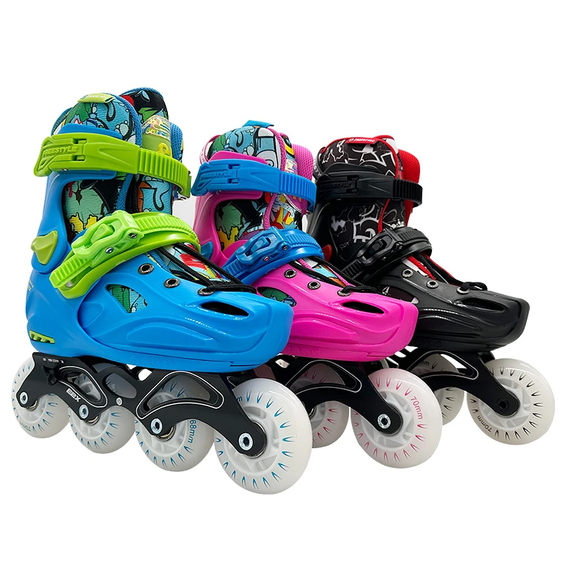 费斯freestyle e2x 专业儿童轮滑鞋平花休闲闪光款溜冰旱冰可调节
