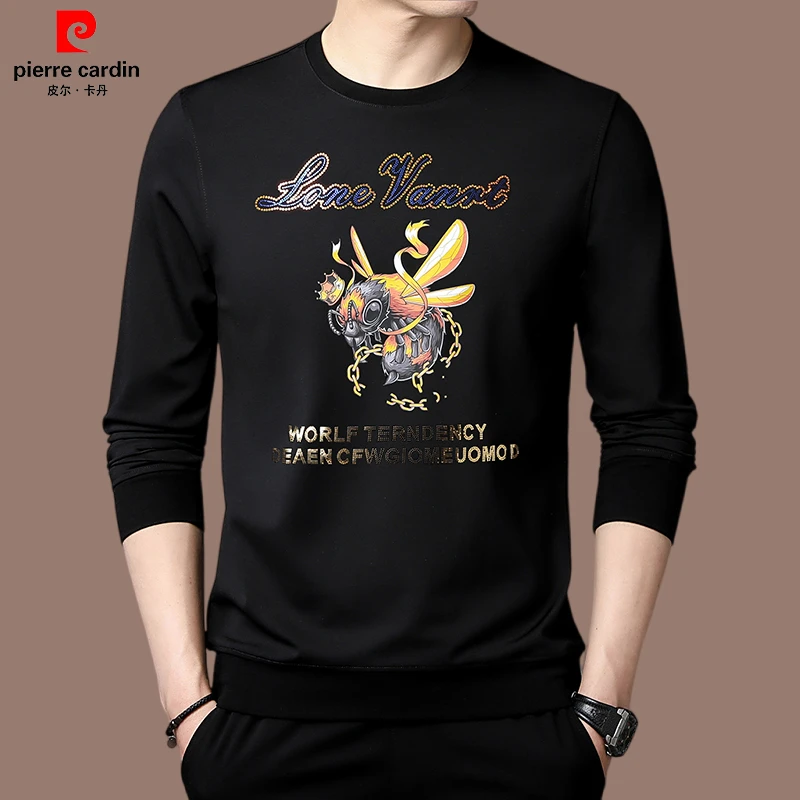 皮尔卡丹春季男士新款卫衣中青年2024爆款时尚潮流休闲百搭上衣男