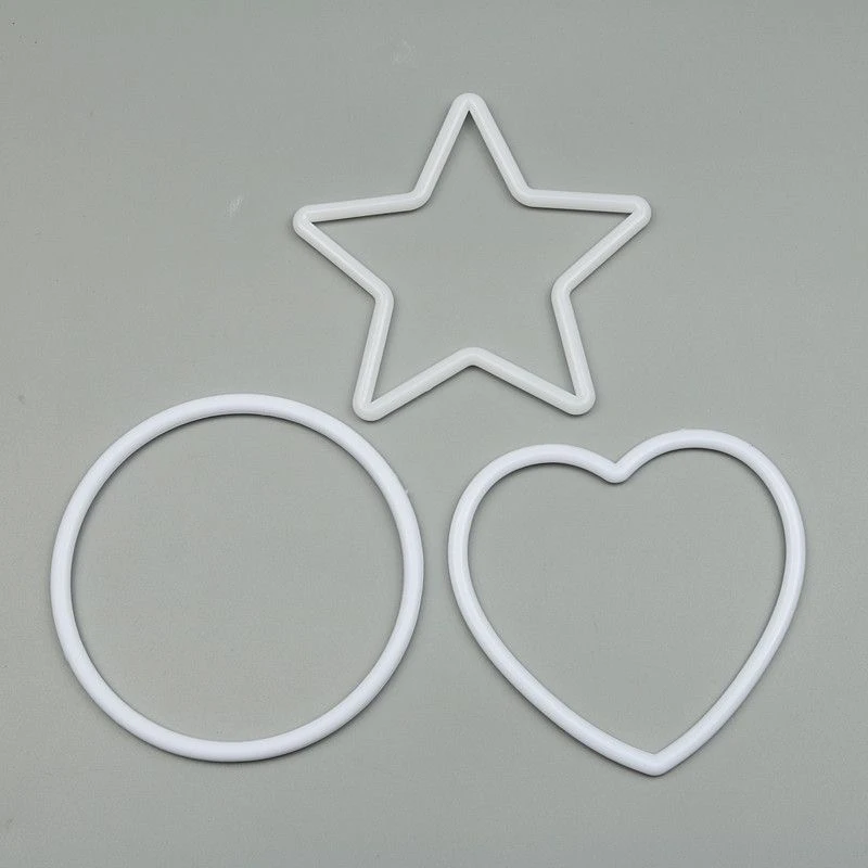 【买一送一】白色圈手工编织diy爱心圈五角星中国结塑料圆形环