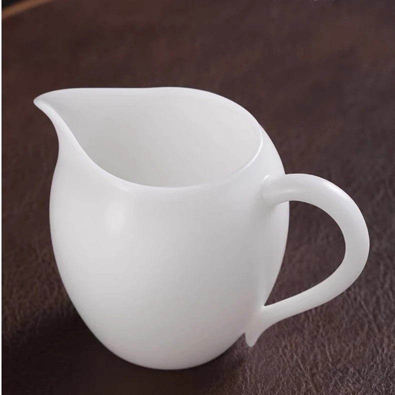 德化白瓷冰种美人公道杯分茶器纯白功夫茶具匀杯陶瓷家用手工
