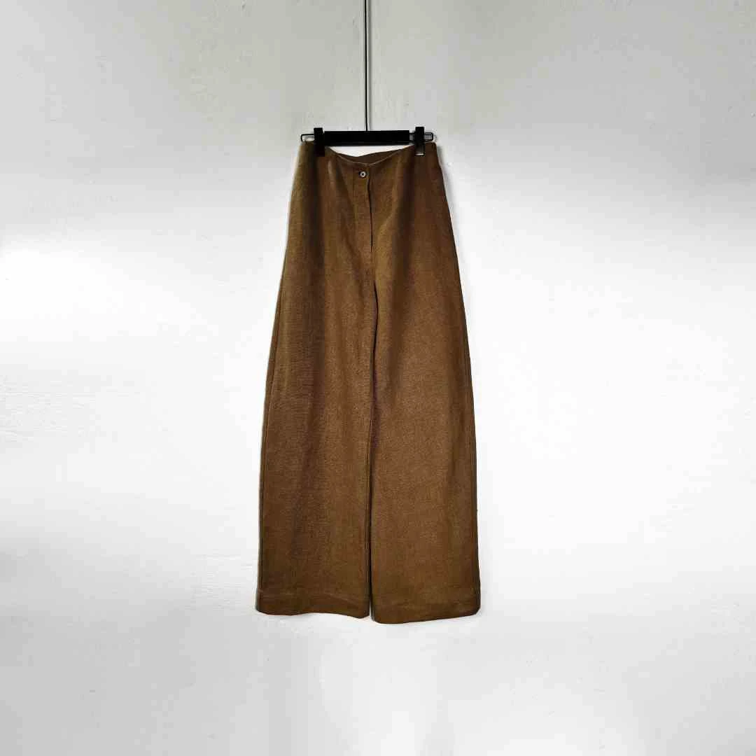 裤子垂感百搭气质休闲汉麻