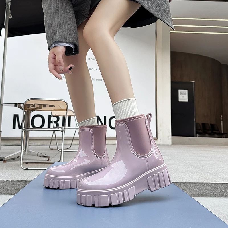 雨鞋女款成人短筒防滑水鞋洋气马丁防水靴胶鞋时尚款外穿雨靴套鞋