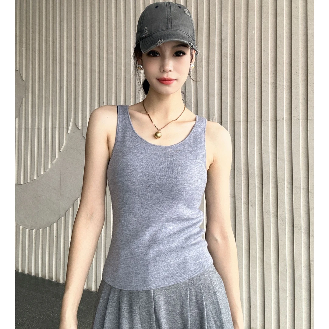 AMASS/阿玛施 内搭修身纯色显瘦款山羊绒背心/5392357女背心打底