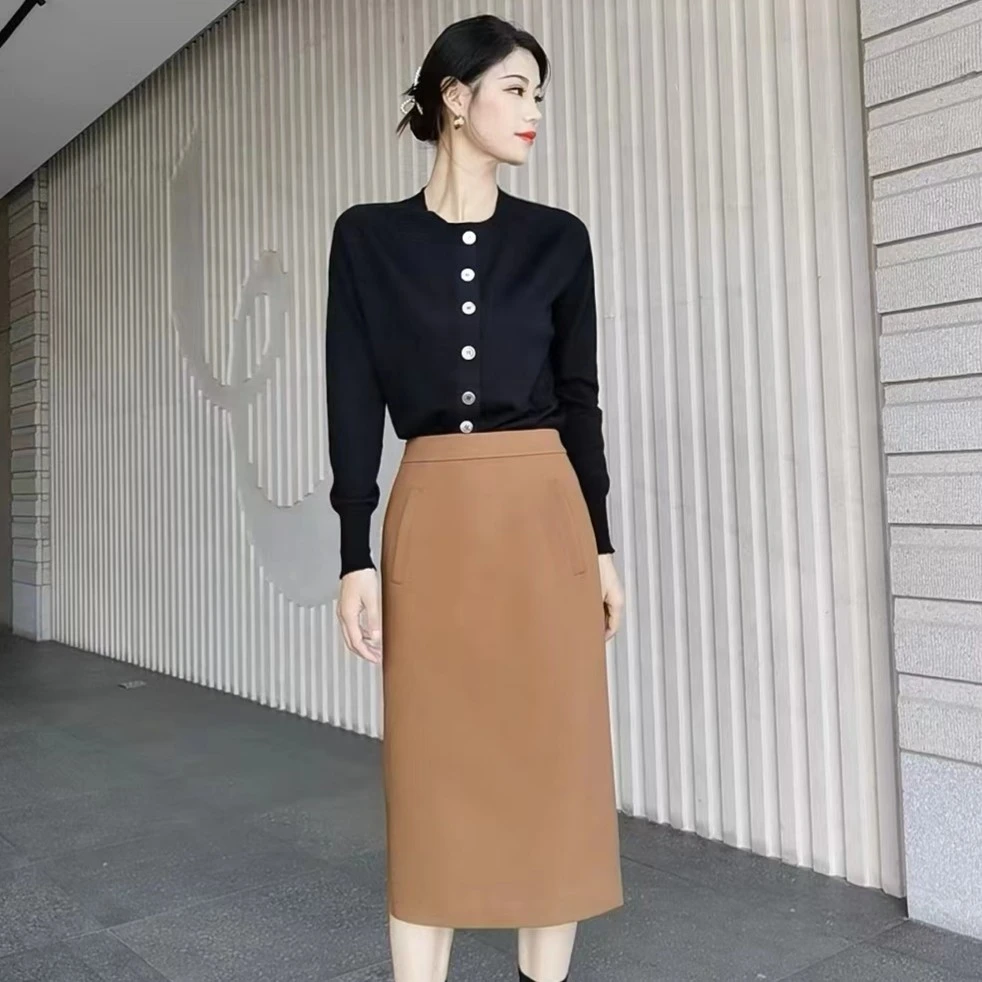 AMASS/阿玛施气质显瘦半身裙女装半身裙百搭中长款包裙/5200365
